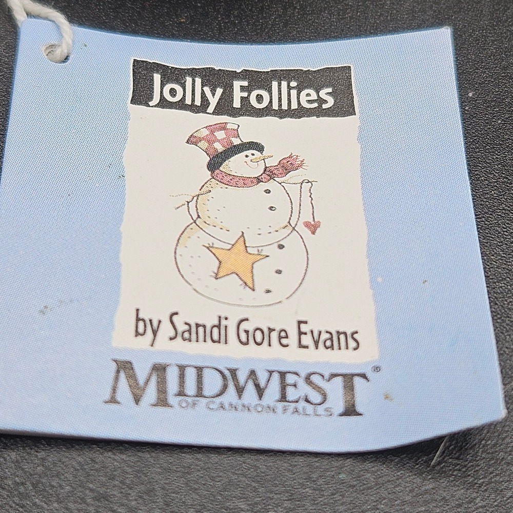 Midwest Jolly Follies Sandi Gore Evans Praying Angel Ornament Blue Gold 2000 - Picture 6 of 7